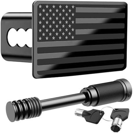 Heavy American Flag Metal Trailer Hitch Cover by KINIDAS