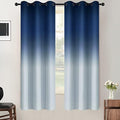 SimpleHome Blue to Grey White Ombre Room Darkening Curtains 63 Inch by SimpleHome