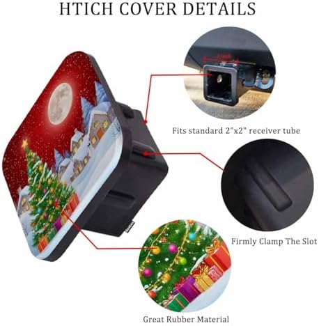 Trailer Hitch Cover 2 Inch Christmas, Christmas Trees Snowy Winter Heavy-Duty - Image 3