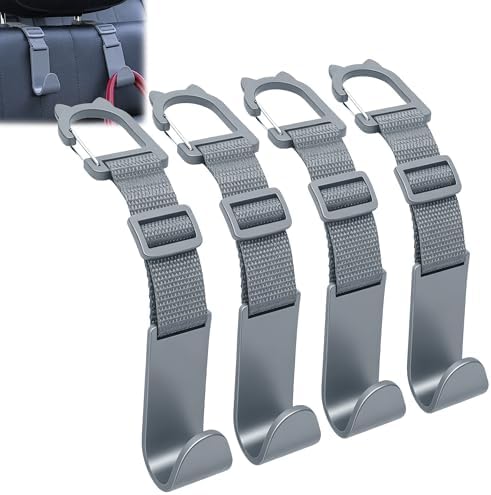 Amooca Anti-drop Car Headrest Hooks 4 Pack Seat Organizer by Amooca