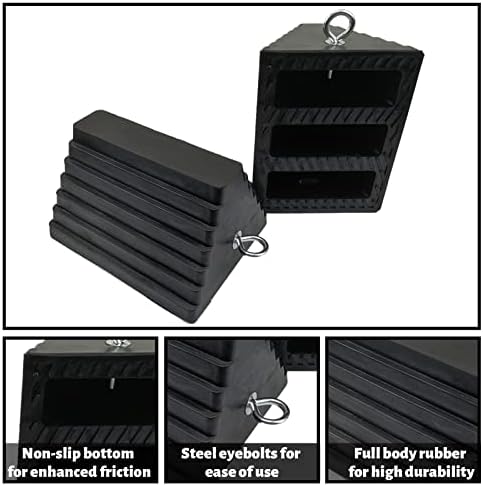ROBLOCK 2 Pack Wheel Chocks Rubber Heavy Duty Black - Image 3