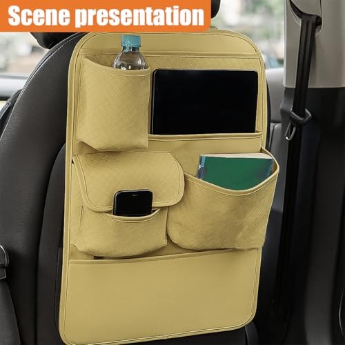 Car Backseat Organizer, Leather Auto Seat Back Kick Mats Protector, Travel - Image 6