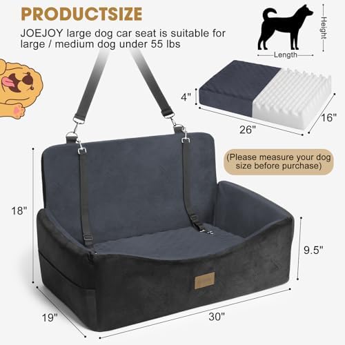 Dog Car Seat for Large Medium Sized Dogs Under 55 lbs, Dog Booster Seat for 2 - Image 6