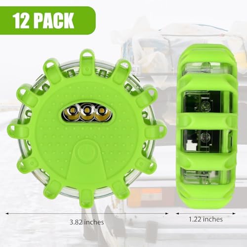 Tallew 12 Pack LED Road Flares Emergency Lights, 9 Flash Modes - Image 2