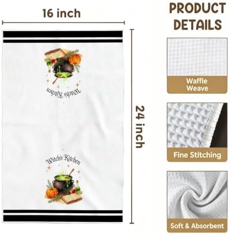 Spooky Halloween Kitchen Towel, Witch Gift Decor Dish Towel - Image 4