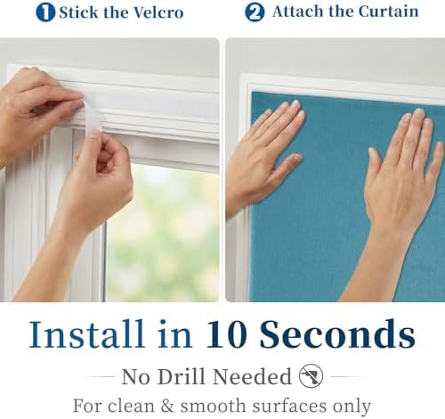 100% Blackout Self Adhesive Curtains- Stick on Curtains Shades Window Blinds - Image 3