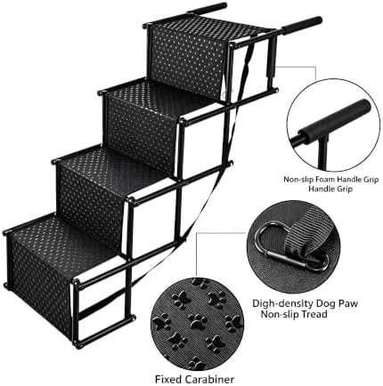Foldable 4-Step Pet Stairs, Non-Slip Portable Dog Ladder Ramp - Image 3