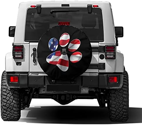 Paws Us American Flag Spare Tire Cover by Foruidea