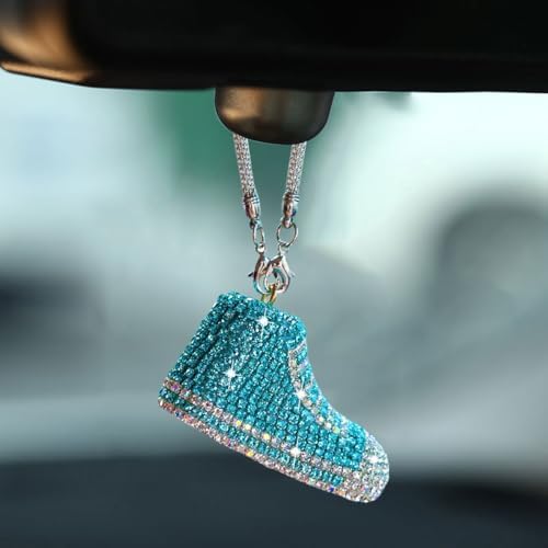 Bling Sneaker Shoe Sparkly Car Hanging Ornament, Cute Crystal Rear View Mirror by YOYLMAL