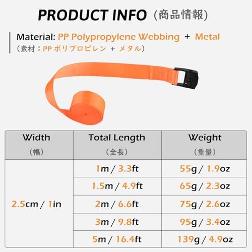 TRIWONDER Tie Down Straps Lashing Straps - Image 2