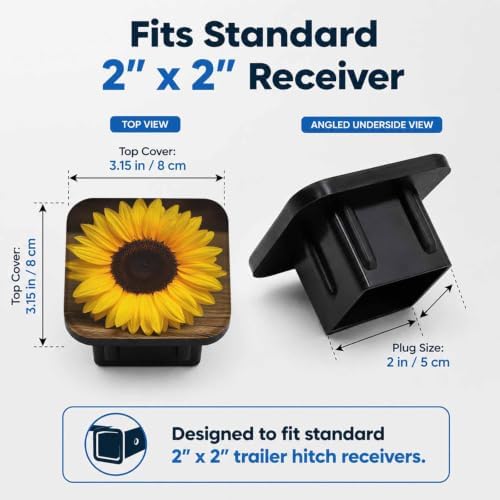 Trailer Hitch Covers Yellow Sunflower Heavy Duty 2 Inch Hitch Cover - Image 2