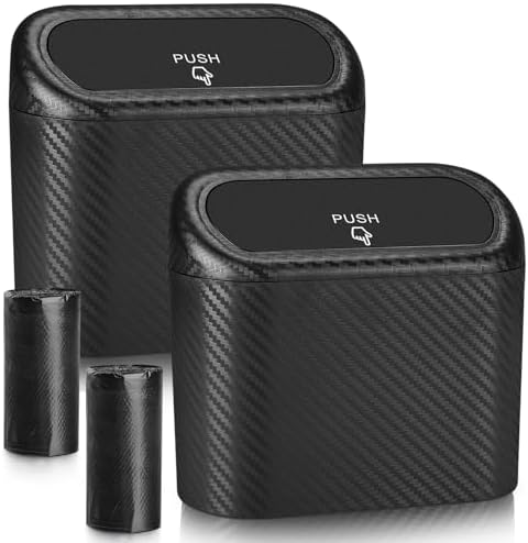 Accmor Car Trash Can with Lid, 2 Pack Mini Vehicle Trash Bin Car Dustbin by Accmor