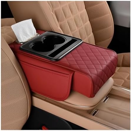 Zpana 4 in 1 Car Center Console Armrest Pillow, Memory Foam, Wine Red by Zpana
