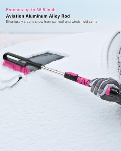 SEAAES 35.5 Inch Extendable Car Snow Brush, Windshield Snow Scraper - Image 2