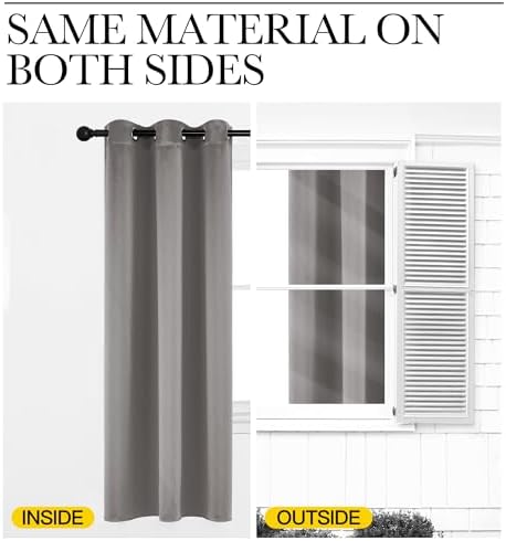 NICETOWN Chrome Gray Room Darkening Curtains - Image 6