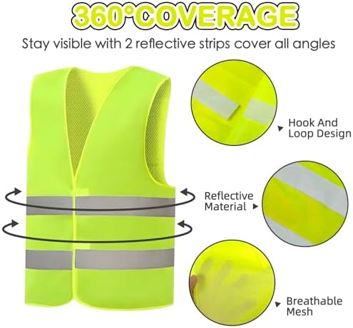 36 Pack High Visibility Safety Vest Bulk Reflective Mesh Security Vest - Image 3