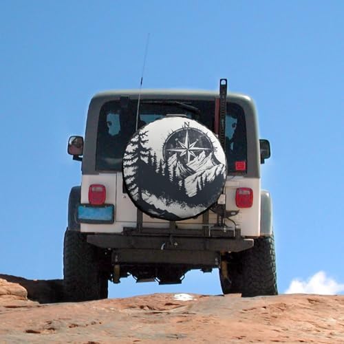 Mountains with A Compass Spare Tire Cover Mountains Adventure Weatherproof - Image 5