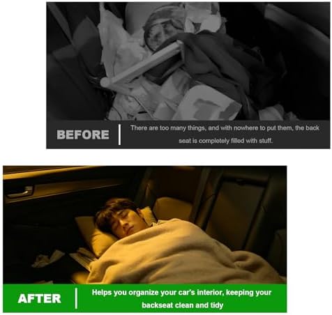 Backseat Seat Car Organizer, Tissue Box & Hooks, Adjustable Vehicle Seat - Image 4