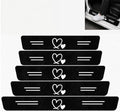 5PCS 2 Hearts Car Door Sill Protector, Carbon Fiber Leather Sill Stickers by TnLnYn