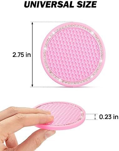 JOYTUTUS Cup Holder Coasters for Car, 2 Pack Universal Anti-Slip Car Coasters - Image 2