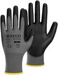 KAYGO Safety Work Gloves for Men Women, PU Coated Palm & Fingers by KAYGO