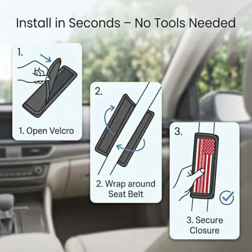 JDDRY 2PC Car Seat Belt Covers Pads, Seat Strap Pads - Image 6