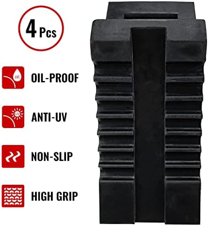 HOXWELL Solid Heavy Duty Rubber Wheel Chocks 4 Packs - Image 3