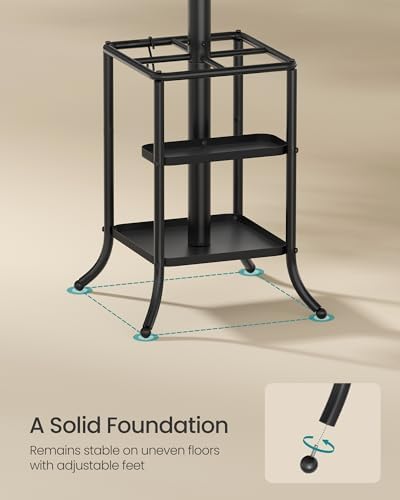 SONGMICS Metal Coat Rack Freestanding, - Image 4