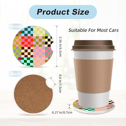 Colorful Checkered Car Coasters - Image 3