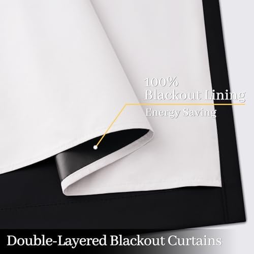 Yakamok Black 100% Blackout Curtains 63 Inches Long - Image 5