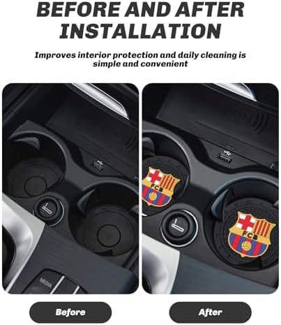 Cup Holder Insert Coaster for FC Barcelona UEFA Fans, Anti Slip Car Cup Coaster - Image 5