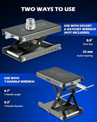 OMT Motorcycle Lift, 1100lb Scissor Jack Stand - Image 7