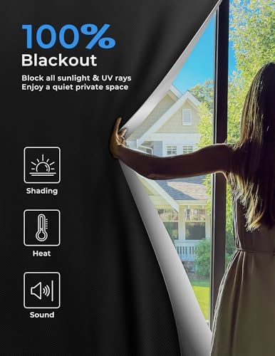 Sumobaby Blackout Curtains Portable 17”x36” No Drill Black Out Window Cover - Image 2