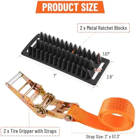 2 Pack Tire Metal Gripper Traction Straps - Image 4