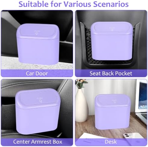 Accmor Car Trash Can with Lid, 2 Pack Mini Vehicle Garbage Can, Leakproof Auto - Image 6