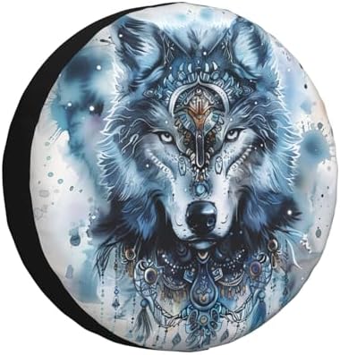 Native Wolf Spare Tire Cover Weatherproof Universal Wheel Protectors Wheel by Unknown
