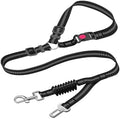 Black 2-in-1 Dog Seat Belt for car, Adjustable Safety Leash by WeimoMonkey