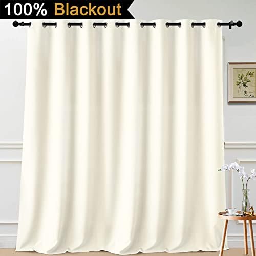 Yakamok Cream 100% Blackout Patio Door Curtain Panels W100 x L108, 1 Panel - Image 2