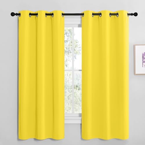 NICETOWN Bright Yellow Room Darkening Curtains by NICETOWN
