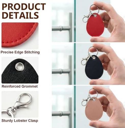 PAGOW 2.3x1.8in Key Fob Holder, PU Leather RFID Key Case Protector - Image 6