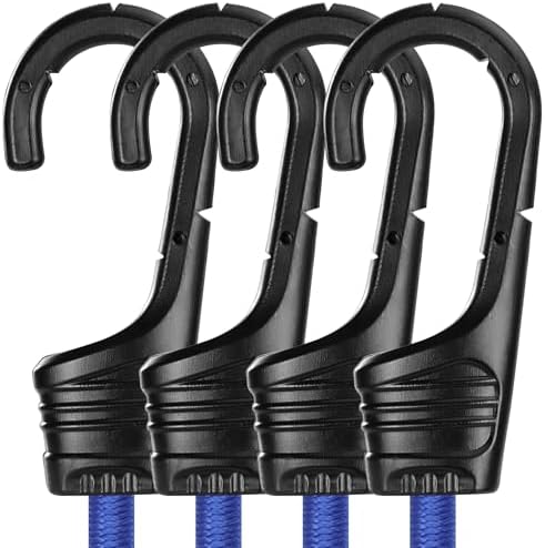 WORKPRO 24" Bungee Cords with Hooks, 4 Pack Heavy Duty Outdoor Bungee Strap by WORKPRO