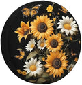 Sunflowers Daisies Butterflies Spare Tire Cover Wheel Protectors by Helhappy
