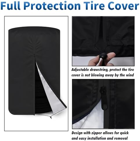 KALINCO Large Tire Cover, Waterproof Tire Storage Bag, Dust-Proof Seasonal Tire - Image 3