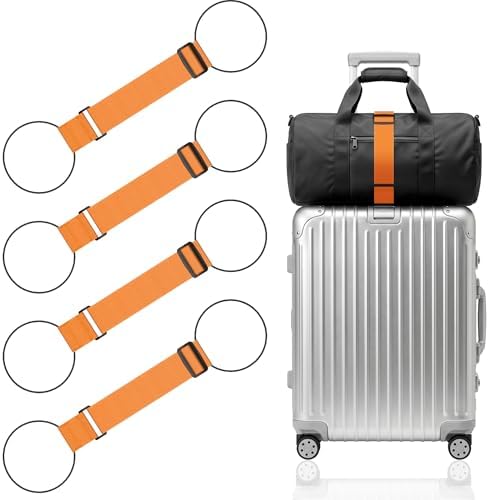 Mayski 4 Pack Adjustable Elastic Luggage Connector Straps by SLIMELEGANCEPERSONIFIED