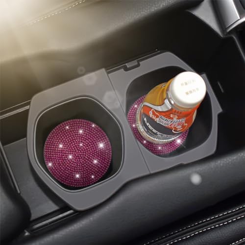 Osilly 2PCS 2.75 Inch Rhinestone Cup Holder Coasters, Rose Red - Image 6
