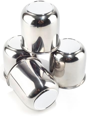 4Pcs 3.27" Stainless Trailer Wheel Center Caps, 3.41" H Chrome - Image 2