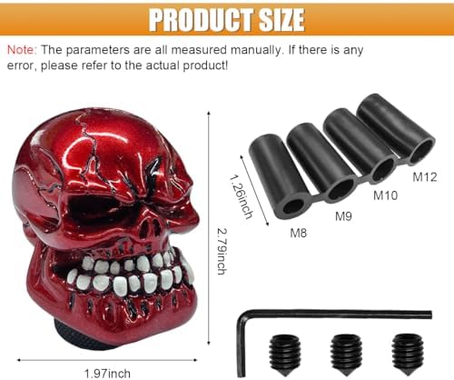 Skull Car Gear Shift Knob, Resin Shifter Lever Handle - Image 2