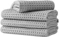 Microfiber Waffle Face Towels, 4 Pieces, Fast Drying, Lint Free 430 GSM by Unknown