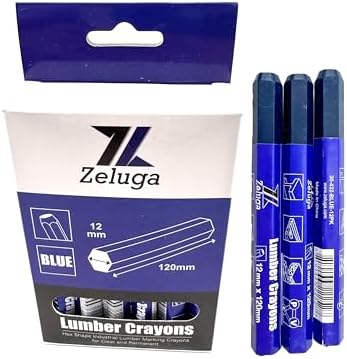 Zeluga 4.7in. x 0.47in. Hex Shape Industrial Lumber Marking Crayons by Zeluga