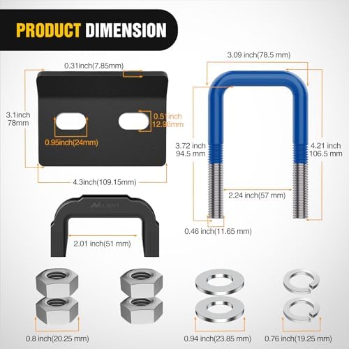 Nilight Trailer Hitch Tightener Anti-Rattle Dark Blue U-Bolt - Image 2